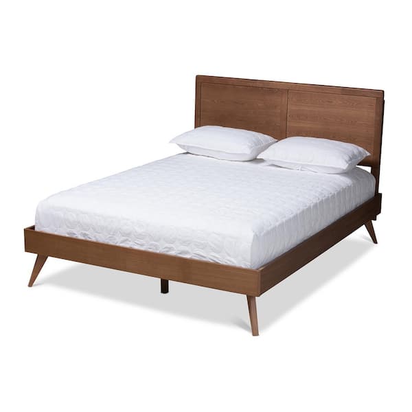 Baxton Studio Zenon Walnut King Platform Bed