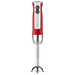 Immersion Blender Handheld with High-Power Turbo Mode -800-Watt Red