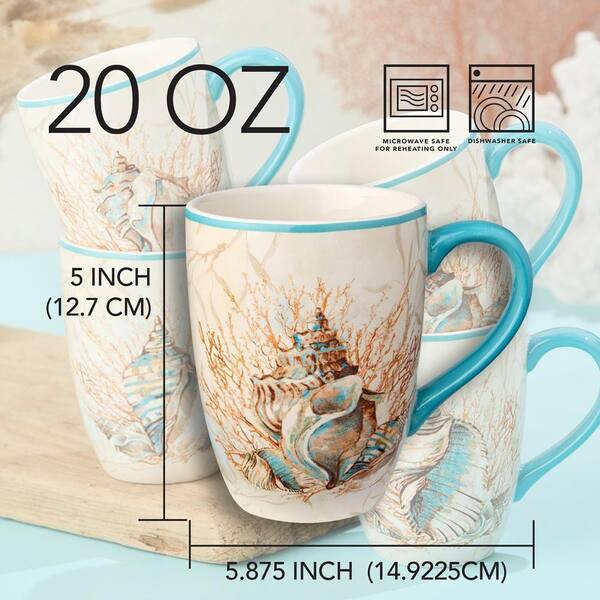 Certified International Escape to the Sea Mugs, Set of 4 - Miscellaneous