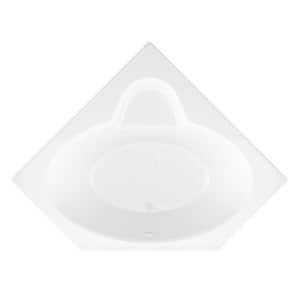 Malachite 82 in L x 62 in W Acrylic Center Drain Corner Drop-in Non-Whirlpool Bathtub in White
