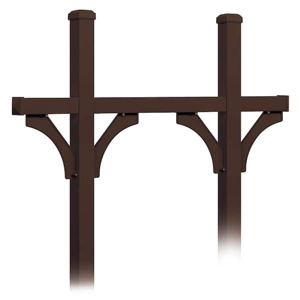 Salsbury Industries Deluxe In-Ground Mounted Bridge Style Post for 5 Mailboxes, Bronze