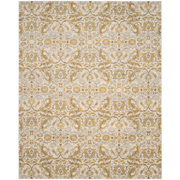SAFAVIEH Evoke Ivory/Gold 11 ft. x 15 ft. Floral Damask Area Rug