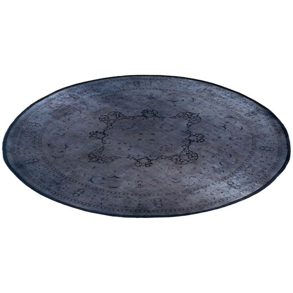 Overdyed Gray 12 ft. x 12 ft. Solid Wool Indoor Area Rug