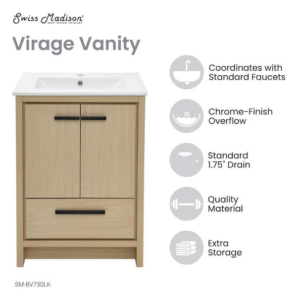 Virage 18.3 in. W x 24 in. D x 33.46 in. H Bath Vanity Cabinet without Top in Brown