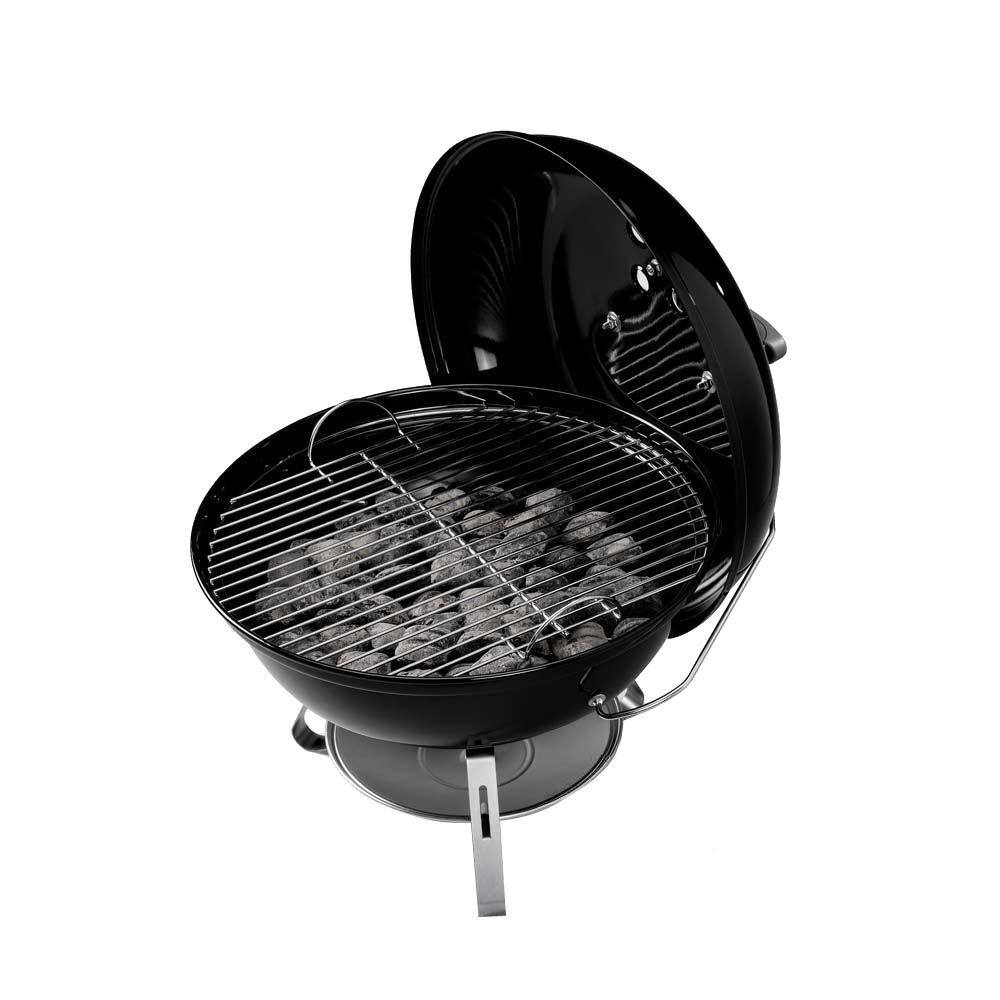 18-Inch Black Porcelain-Enameled Portable Charcoal Grill