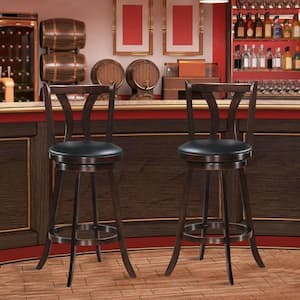 43.5 in. Swivel Bar stools 29.5 in. Bar Height Chairs with Rubber Wood Legs (Set of 2)