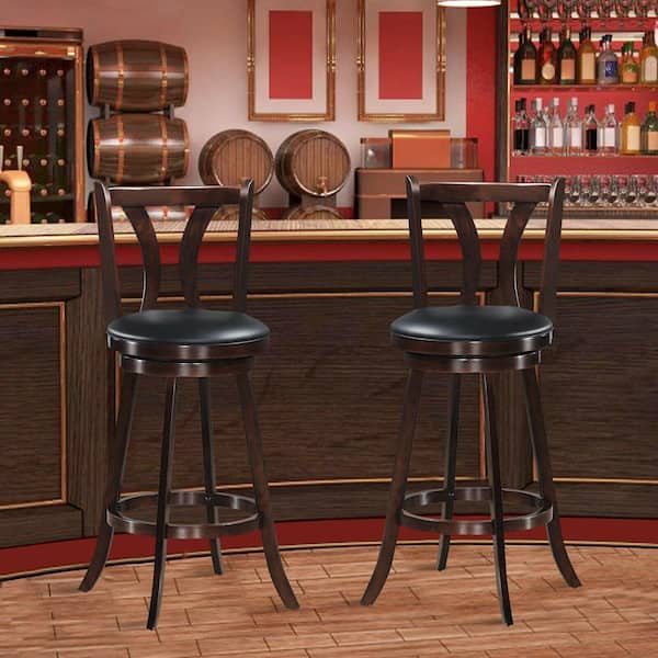 Gymax 43 5 In Swivel Bar Stools 29, Extra Wide Seat Swivel Bar Stools