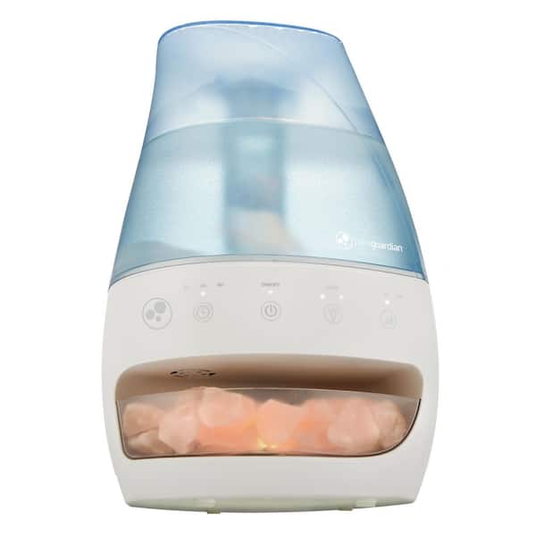 1 gal. Ultrasonic Cool Mist Humidifier and Salt Lamp for Rooms up to 190 sq. ft. Blue/White, 85 Hour Runtime on Low