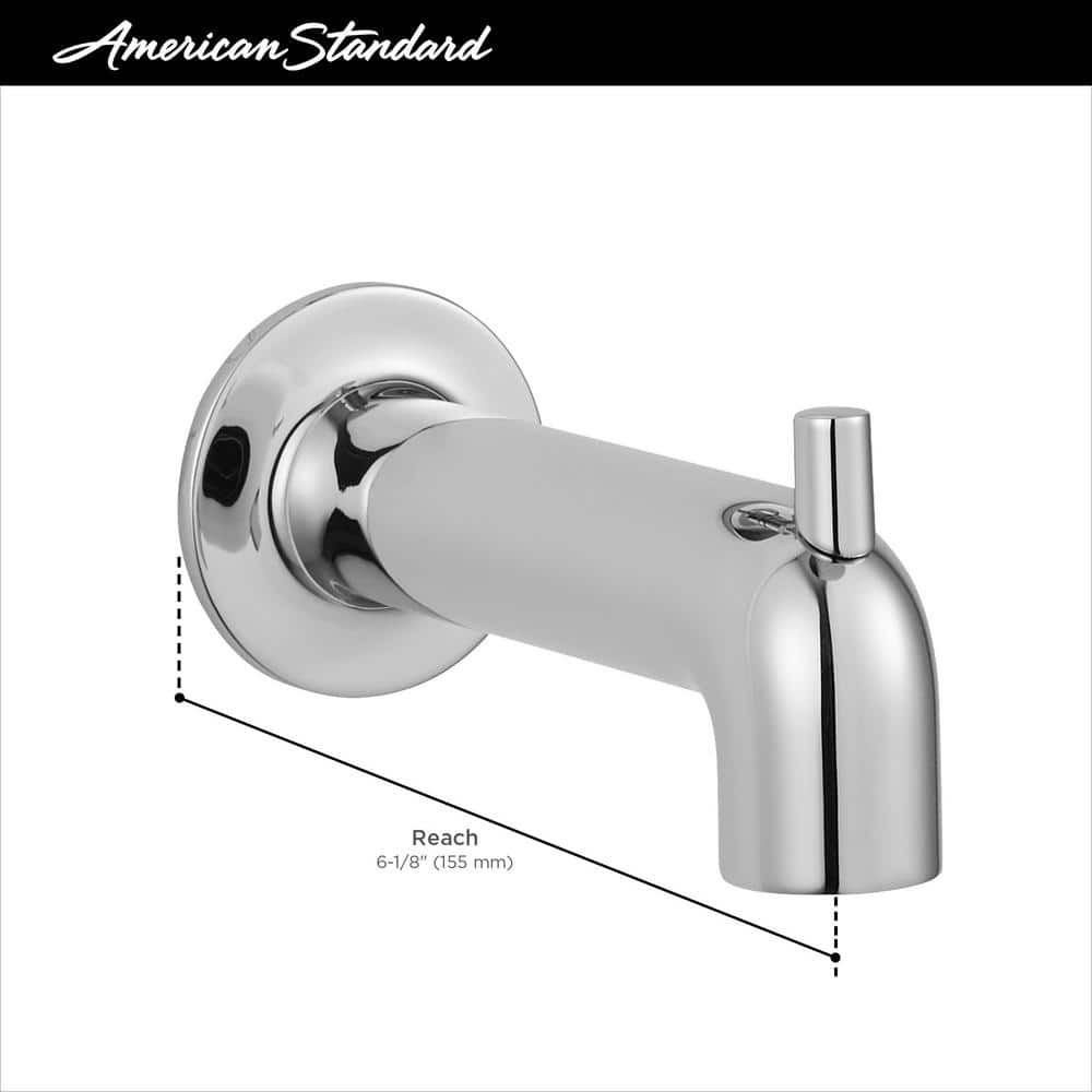 Sleek Studio S Wall-Mounted Tub Spout with Diverter in Brushed Nickel