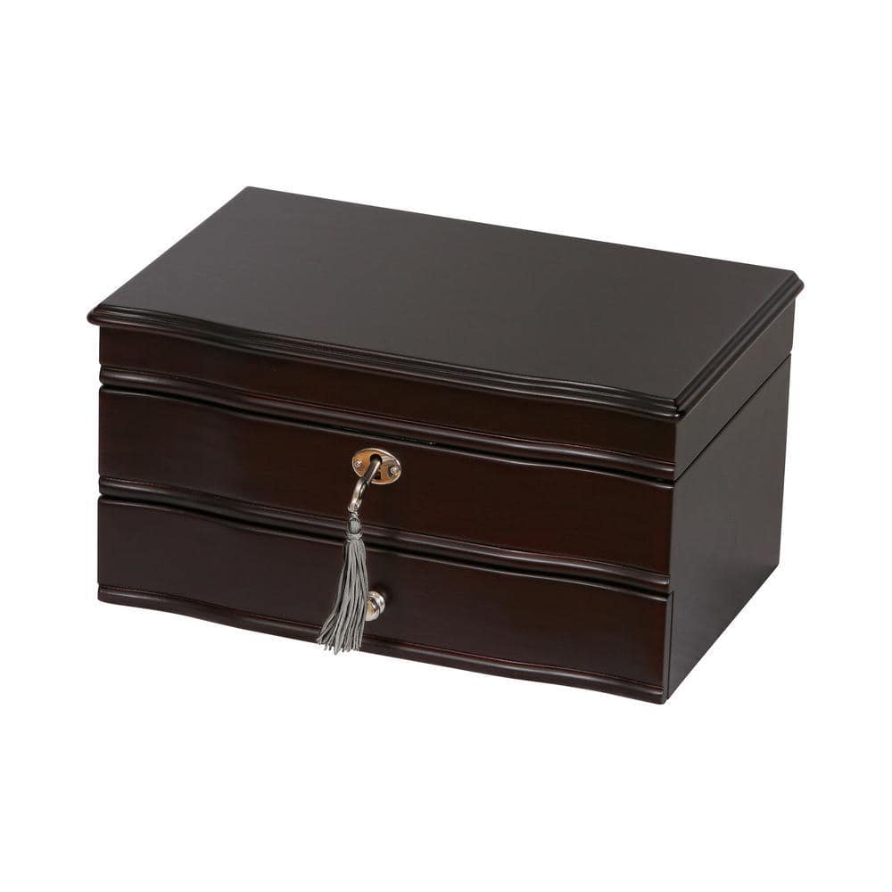 Mele & Co Davina Mahogany Finish Wooden Jewelry Box 00332S12 - The
