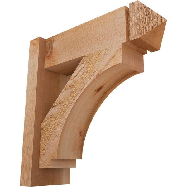Ekena Millwork 6 in. x 18 in. x 18 in. Western Red Cedar Imperial Arts and Crafts Rough Sawn Outlooker