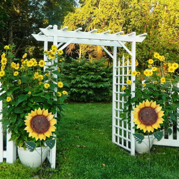 Cubilan 2 Pack Sunflower Decorative Garden Stakes for Outdoor Yard