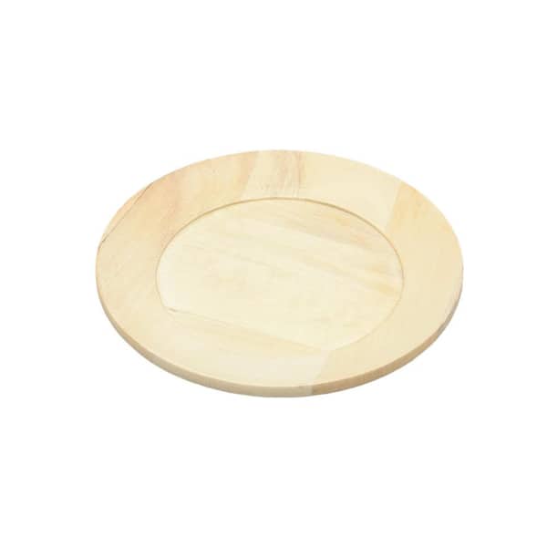 Beige Round Wood 13 in. Decorative Bowls