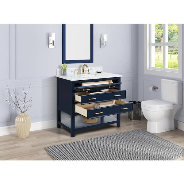 26 Navy Blue Bathroom Vanity Ideas to Give Your Restroom a Royal Makeover