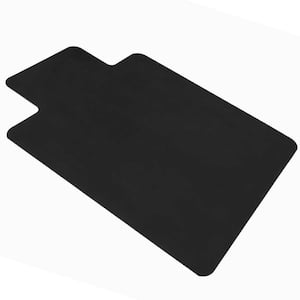 36 in x 48 in Black Plastic Chair Mat with Lip for Hard Floors and Low Pile Carpets