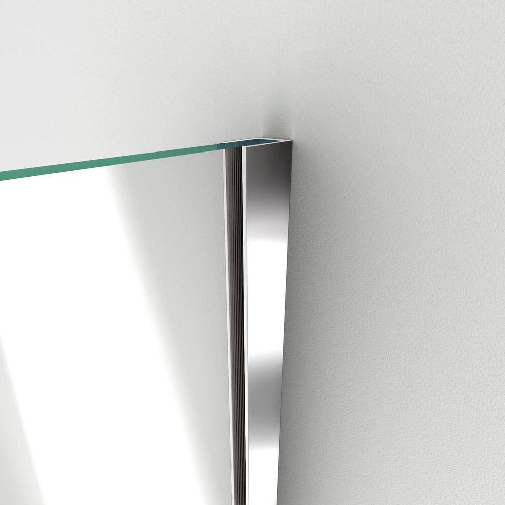 Unidoor Plus 61" Frameless Clear Glass Hinged Shower Door