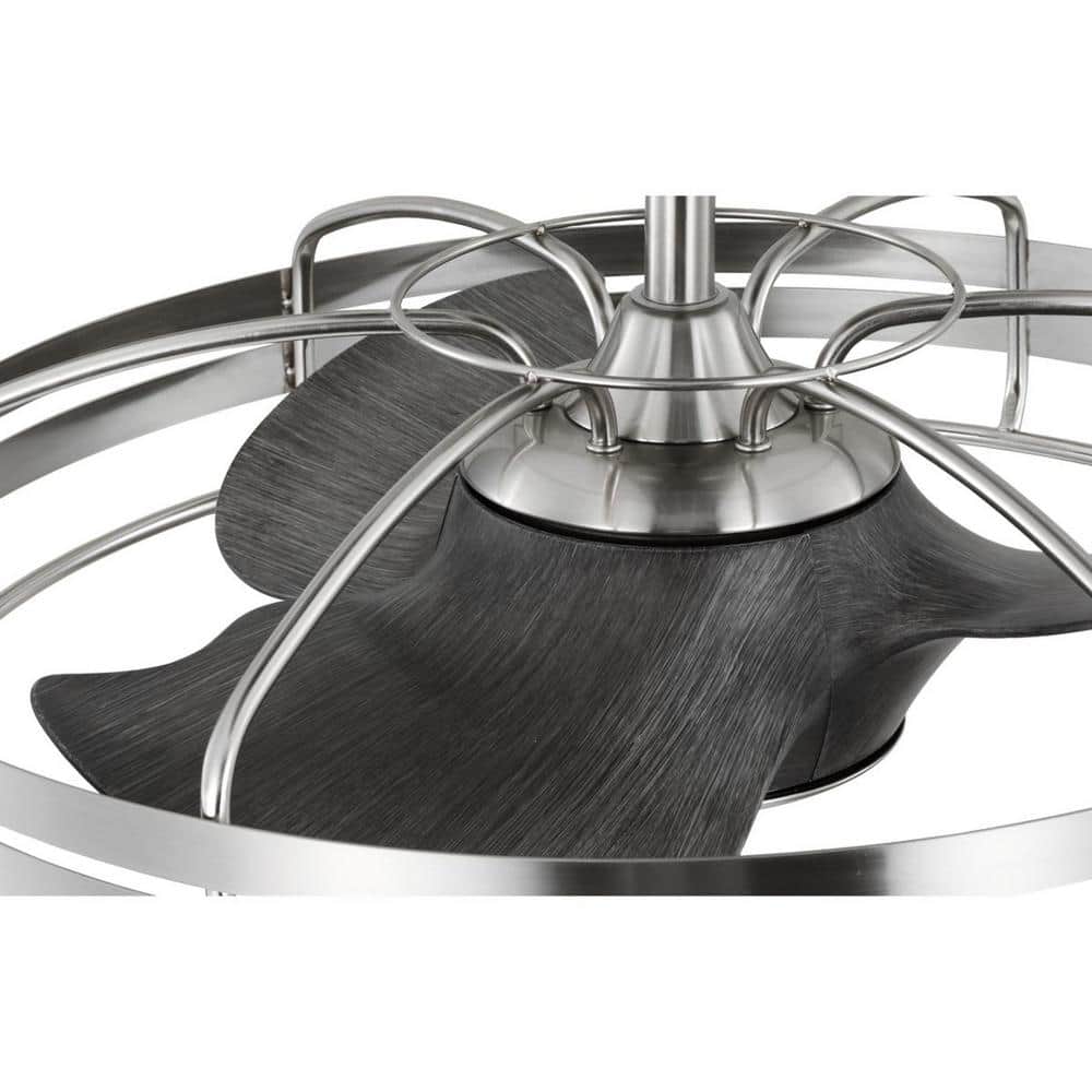 Nickel 26" Industrial Chandelier Ceiling Fan with Remote