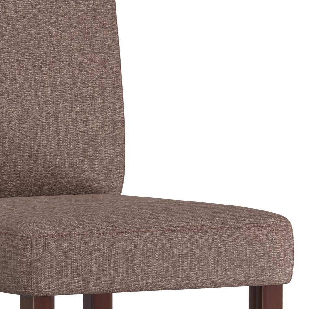 Elegant Light Mocha Faux Leather Parsons Side Chair