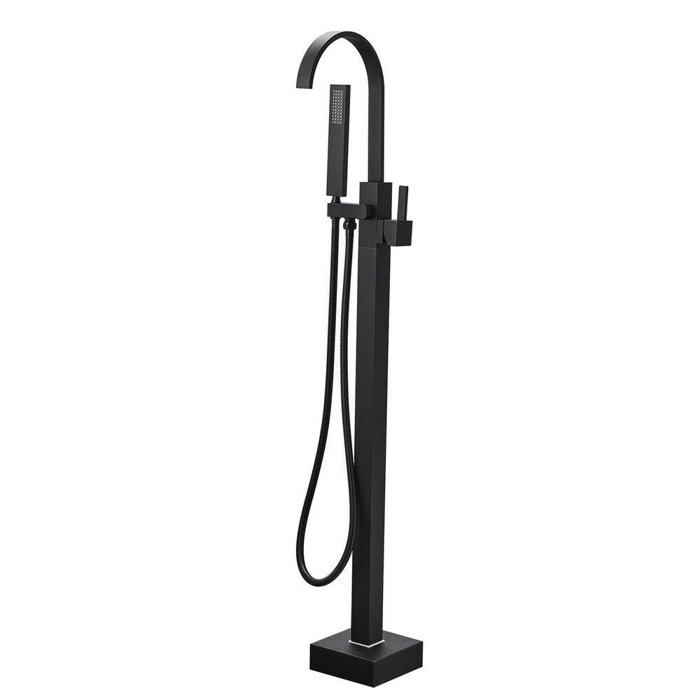 Single-Handle Freestanding Tub Faucet with Hand Shower in Matte Black price history on PriceWatchPro