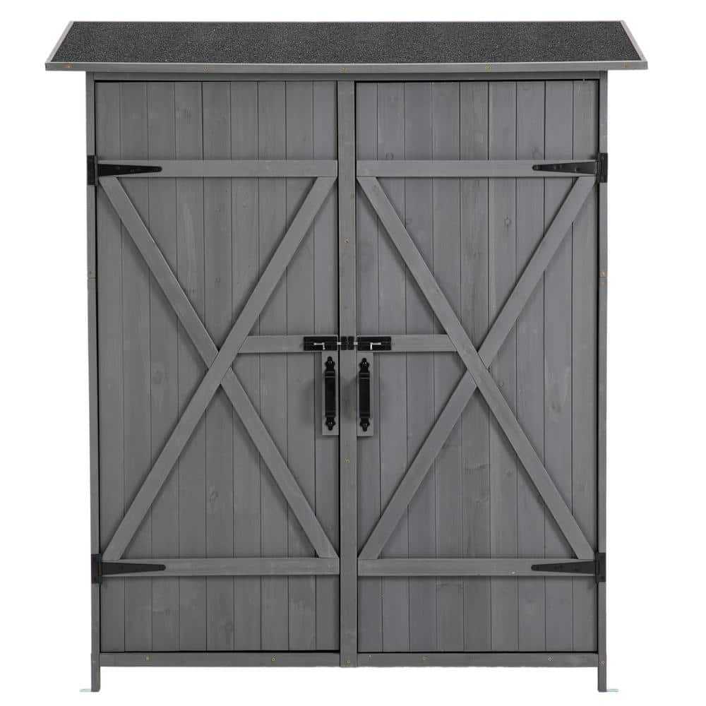 4.5 ft. W x 1.6 ft. D Outdoor Wooden Tool Storage Shed with Lockable Door, 