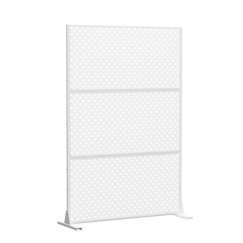 47 in. W x 71 in. H White Braided Type Rectangle Galvanized Sheet Outdoor Private Screen Decorative Art Panel price history on PriceWatchPro