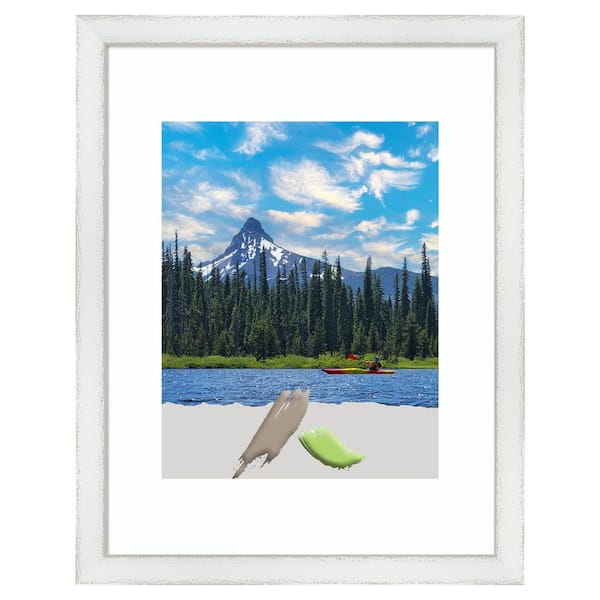 Amanti Art Breeze Distressed White Wood Picture Frame Opening Size 11 x 14 in. (Matted To 8 x 10 in.)