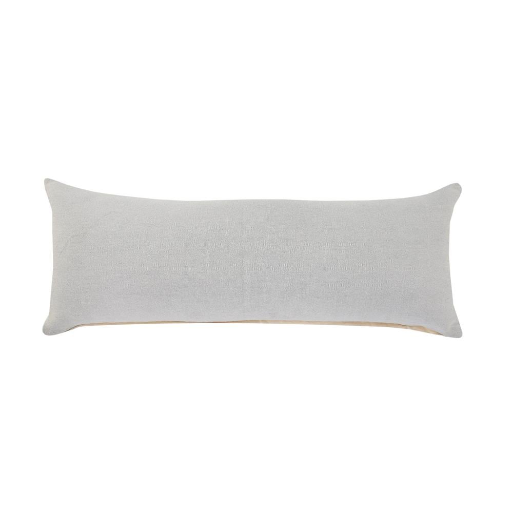 Sincere Soft Gray Solid Cozy Poly- Fill 14 in. x 36 in. Lumbar Indoor Throw