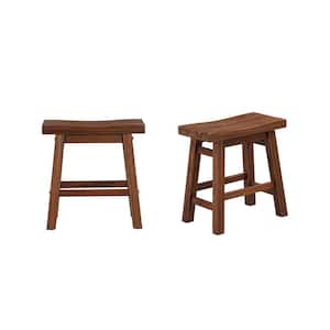 Sonoma Saddle 18" Product Height Dining Stool [Chestnut Wire-Brush], 2-Pack