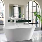 Domme 59 in. x 29.5 in. Soaking Bathtub with Center Drain in White/Polished Chrome