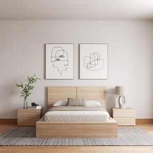 James 4-Piece Natural Blonde Oak Full Size Bedroom Set