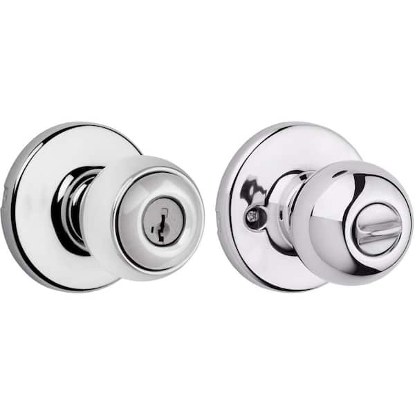 Polo Polished Chrome Entry Door Knob Featuring SmartKey Security