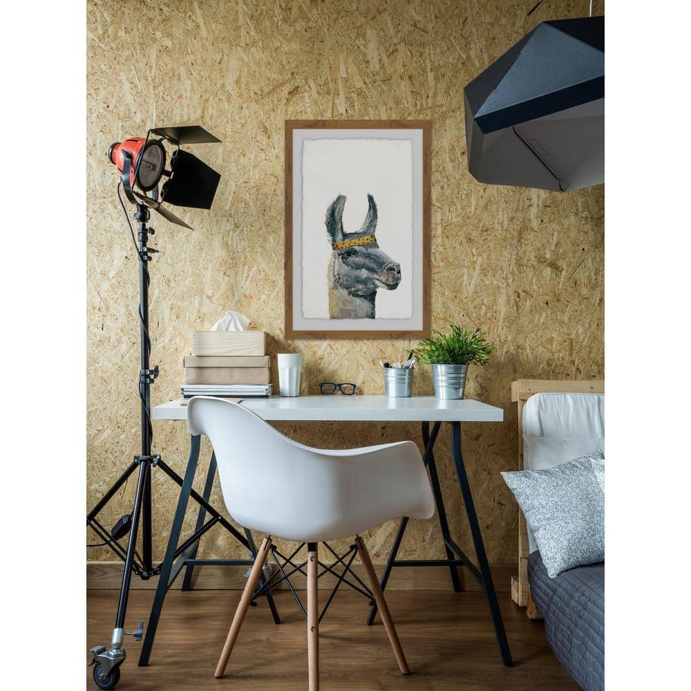 24 in. H x 16 in. W Llama Bandana by Marmont Hill Framed Printed Wall 