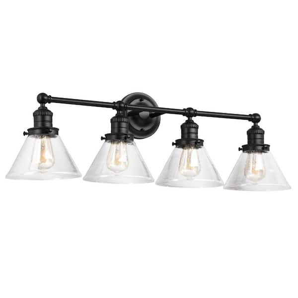 Design House Augustin 34.88 in. W 4-Light Matte Black Bathroom Vanity Light