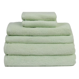 Serenity 6-Piece Seafoam Solid Cotton Bath Towel Set