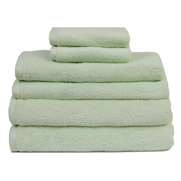 Serenity 6-Piece Seafoam Solid Cotton Bath Towel Set