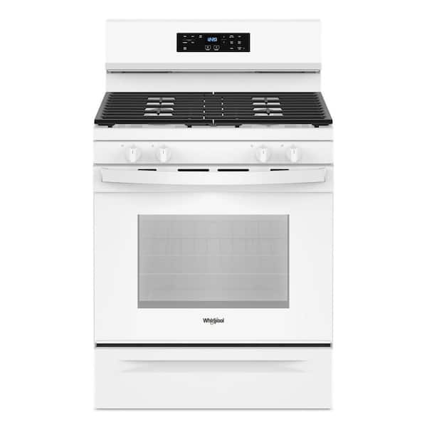 Whirlpool 30 in. 4 Burners Freestanding Gas Range in White with No Preheat Mode