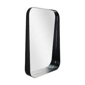20 in. x 28 in. Thin Black Raised Lip Metal Framed Rectangle Wall Mirror