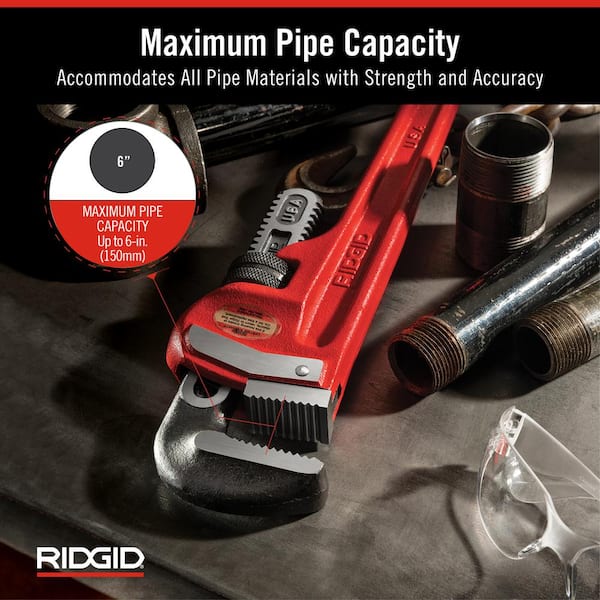 RIDGID 48 in. Heavy-Duty Straight Pipe Wrench 31040 - The Home Depot