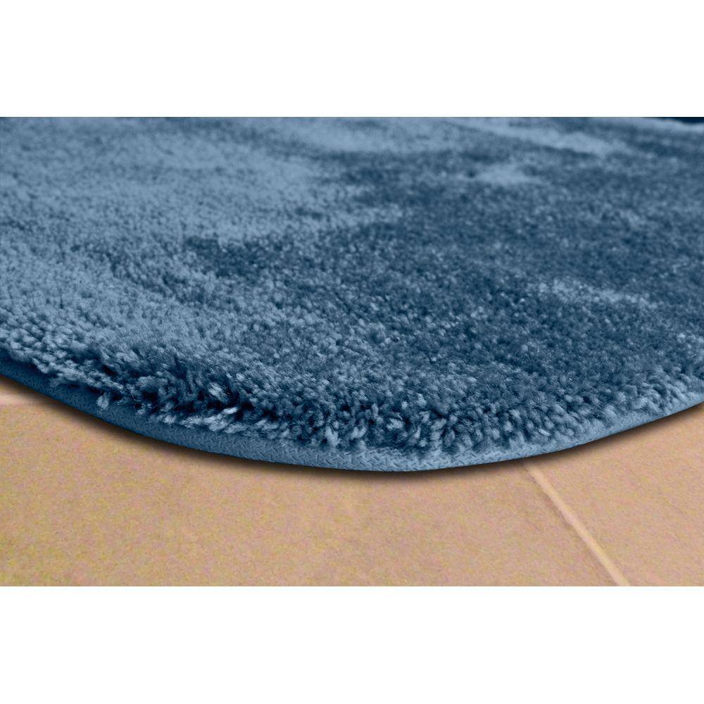 Finest Luxury Ultra Plush Blue Nylon 3-Piece Bath Rug Set