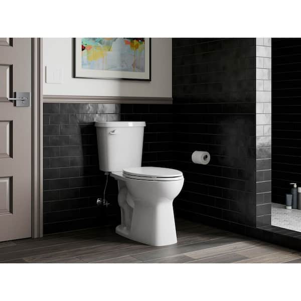 Valton 2-Piece 1.28 GPF Single Flush Elongated Chair Height Toilet w ProForce Plus Flushing in White, Seat Not Included