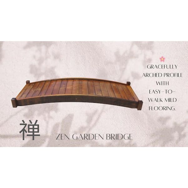 SamsGazebos - 8 ft. Japanese Zen Fir Garden Bridge