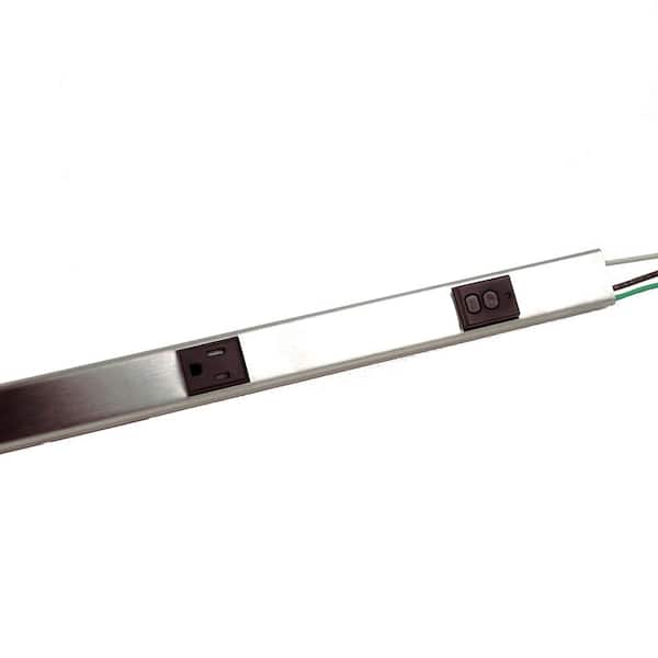 Wiremold Plugmold Stainless Steel 3 ft. GFCI 5-Outlet Hardwired Power Strip