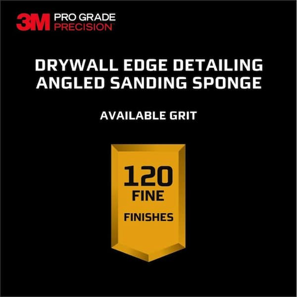 Pro Grade Precision 4 1/2 in. x 2 1/2 in. x 1 in. 120 Grit Fine Single Angled Drywall Sanding Sponge (2-Pack)