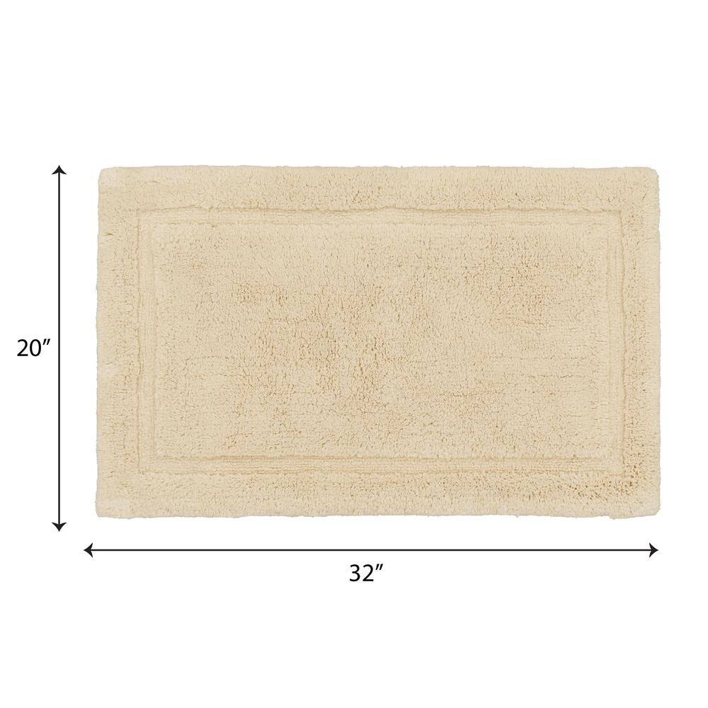 Ivory Cotton Plush Non-Slip Bath Mat 20" x 32"