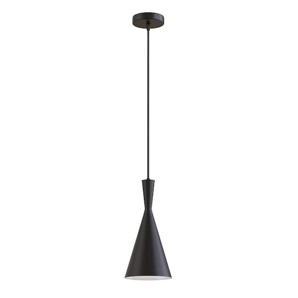 1-Light Cone Matte Black Island Pendant Light for Cafe, Bar, Restaurant, Kitchen, Minimalist Modern Nordic Chandelier