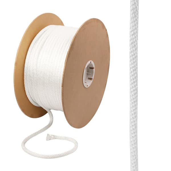 Everbilt 3/8 in. x 400 ft. Nylon Solid Braid Rope, White 72600