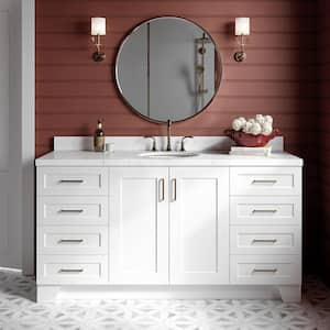 Taylor 66.25 in. W x 22 in. D x 36 in. H Single Sink Freestanding Bath Vanity in White with Carrara Quartz Top