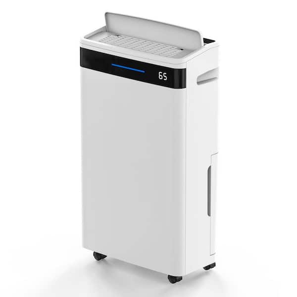 Edendirect 60 pt. 4500 sq. ft. Portable Dehumidifier with Bucket in. White with Drainage Hose, Child lock