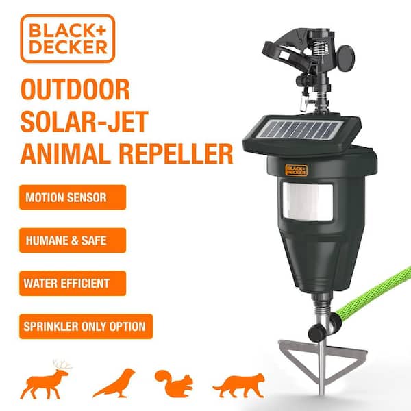 BLACK+DECKER Deer and Cat Repellent Outdoor Solar Powered Motion Activated  Sprinkler Pest Deterrent CY- BDXPC803 - The Home Depot