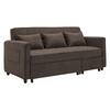 Sheridan 83.9 in. Brown Polyester King Size Sofa Bed